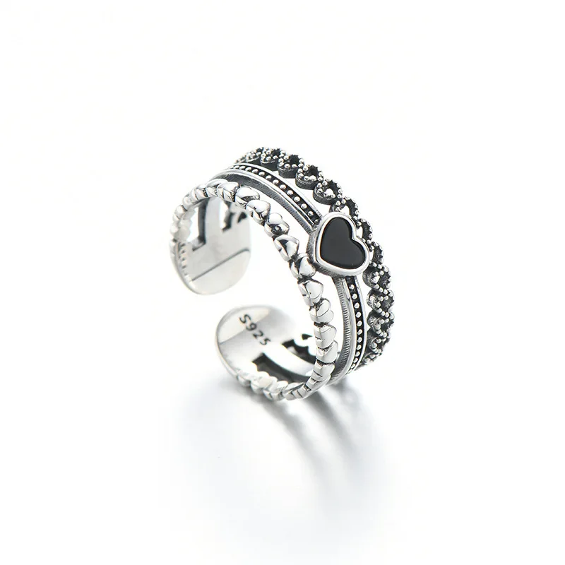 Vintage Heart Shaped Hollow Open Ring for Women 925 Sterling Silver Fashion Adjustable Size Ring Jewelry
Vintage Heart Shaped Hollow Open Ring for Women 925 Sterling Silver Fashion Adjustable Size Ring Jewelry