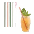 2019 wholesale cheap price reusable bubble tea straw bio degradable portable silicone honey straw straws