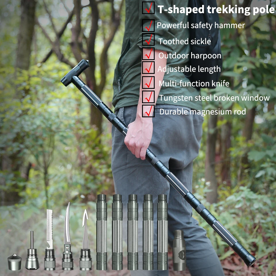 Walking Poles Outdoor Camping Defense Stick Safety Multi-Functional Home Rod Hiking Survival Tool, Black
Walking Poles Outdoor Camping Defense Stick Safety Multi-Functional Home Rod Hiking Survival Tool, Black