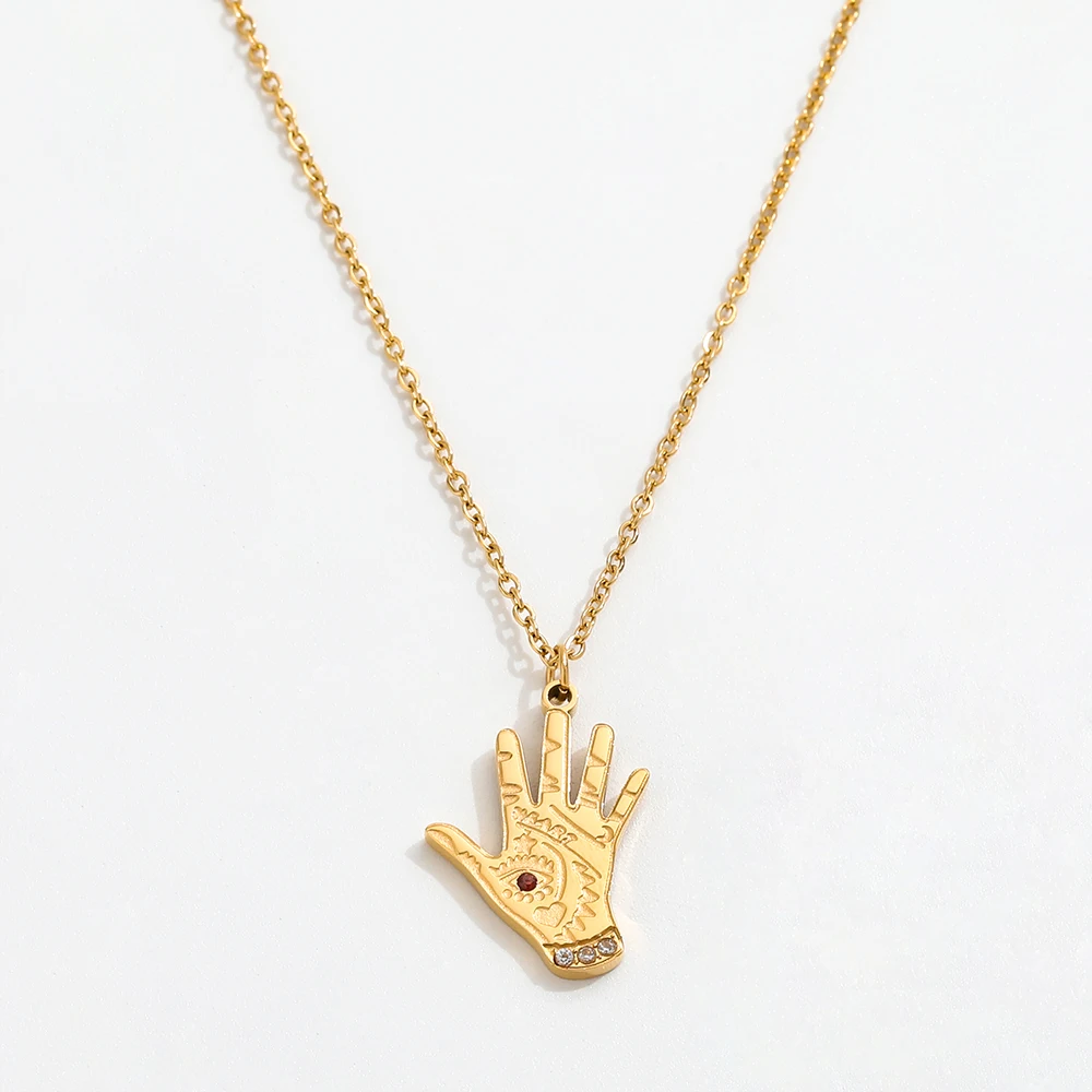 Joolim Jewelry 18K Gold Plated Stylish Hand Pendant Stainless Steel Necklace Dainty Necklace
Joolim Jewelry 18K Gold Plated Stylish Hand Pendant Stainless Steel Necklace Dainty Necklace