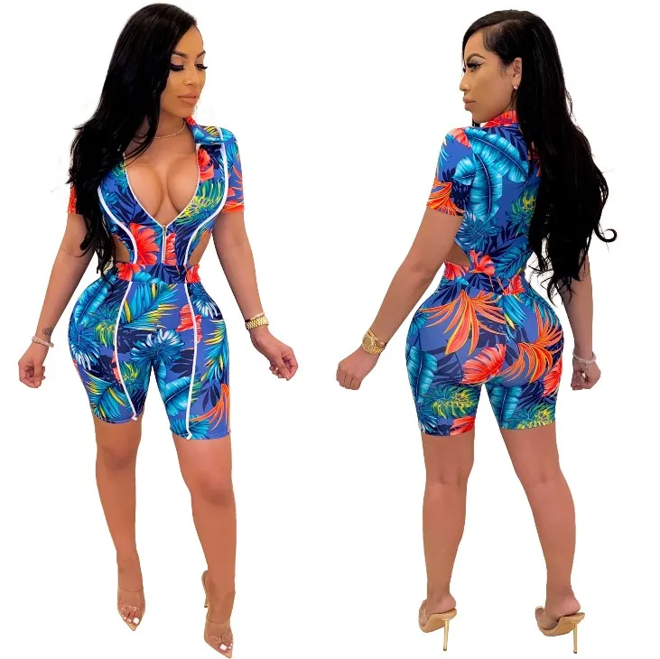 2021 Summer Hot Sale Ladies Printed Casual Jumpsuit Tie-dye Hollow Slim Fit Deep V-neck Zipper Short Sleeve Short Jumpsuit, Blue
2021 Summer Hot Sale Ladies Printed Casual Jumpsuit Tie-dye Hollow Slim Fit Deep V-neck Zipper Short Sleeve Short Jumpsuit, Blue