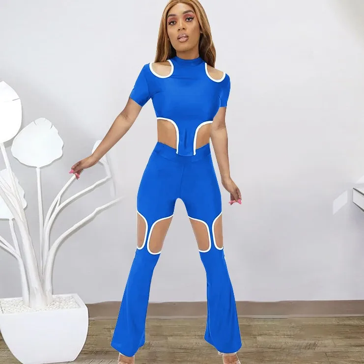 Spring Summer Particular Female Outfits Hollow Out Sexy Pants Sets New Women Bodycon Clothing Two Piece Set, Purple,black,blue
Spring Summer Particular Female Outfits Hollow Out Sexy Pants Sets New Women Bodycon Clothing Two Piece Set, Purple,black,blue