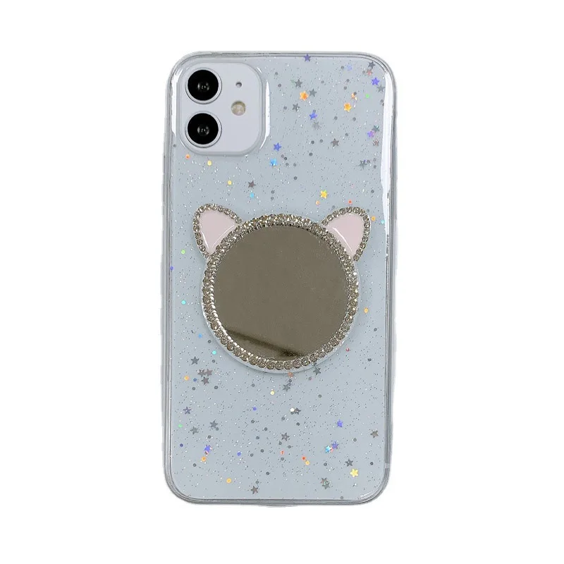 Gradient Flash Phone case For VIVO S10 Cat ear makeup mirror Glitter powder mobile phone bags For X60 PRO IQOONEO5, As pictures shows
Gradient Flash Phone case For VIVO S10 Cat ear makeup mirror Glitter powder mobile phone bags For X60 PRO IQOONEO5, As pictures shows