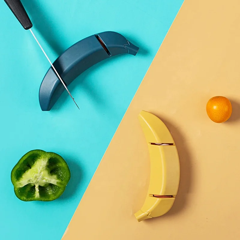 New Creative Banana Style Knife Grinder Household Kitchen Items Safe Two Stage Sharpening Tool Hand Portable Sharpening Stone, Yellow,grey,blue
New Creative Banana Style Knife Grinder Household Kitchen Items Safe Two Stage Sharpening Tool Hand Portable Sharpening Stone, Yellow,grey,blue
