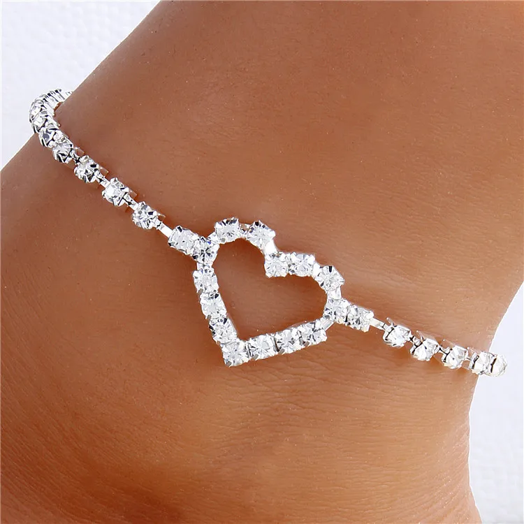 Fashion Style Luxury Crystal Heart Shape Anklet Adjustable Rhinestone Anklet For Women, Silver,gold
Fashion Style Luxury Crystal Heart Shape Anklet Adjustable Rhinestone Anklet For Women, Silver,gold