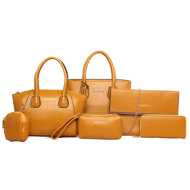 Hot selling Funky Bolsas De Moda Chain Shoulder Beautiful PU Lady Bag Studded 6 Piece Handbag Set, Custom
Hot selling Funky Bolsas De Moda Chain Shoulder Beautiful PU Lady Bag Studded 6 Piece Handbag Set, Custom