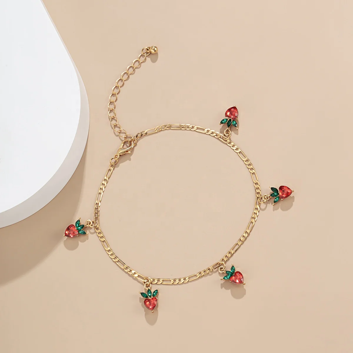 Cute Elegant Rhinestone Crystal Fruit Cherry Charm Anklets for Women Simple Temperament Geometric Chain Ankle Foot Jewelry Gift, Customized color
Cute Elegant Rhinestone Crystal Fruit Cherry Charm Anklets for Women Simple Temperament Geometric Chain Ankle Foot Jewelry Gift, Customized color