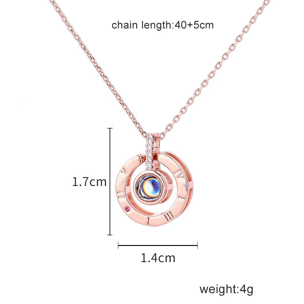 2020 Fashion Valentines Day Gift 100 Languages Love Memory I Love You Projection Silver Rose Gold Women Necklace jewelry
2020 Fashion Valentines Day Gift 100 Languages Love Memory I Love You Projection Silver Rose Gold Women Necklace jewelry