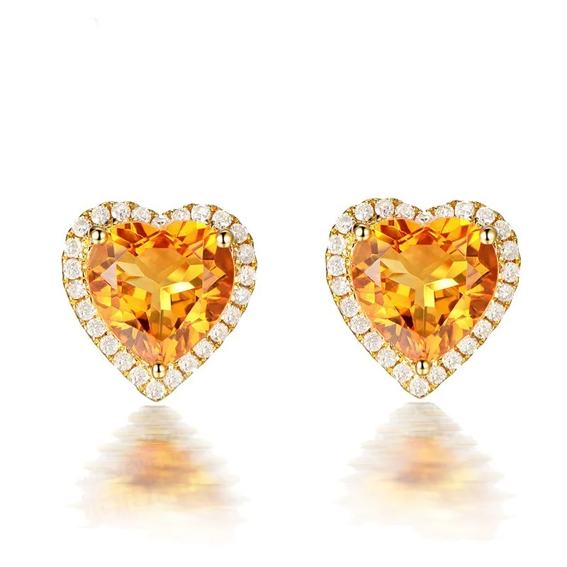 Wholesale Heart Shape Topaz Stud Earrings Yellow Crystal Micro Paved Cubic Zirconia Heart Stud Earrings
Wholesale Heart Shape Topaz Stud Earrings Yellow Crystal Micro Paved Cubic Zirconia Heart Stud Earrings