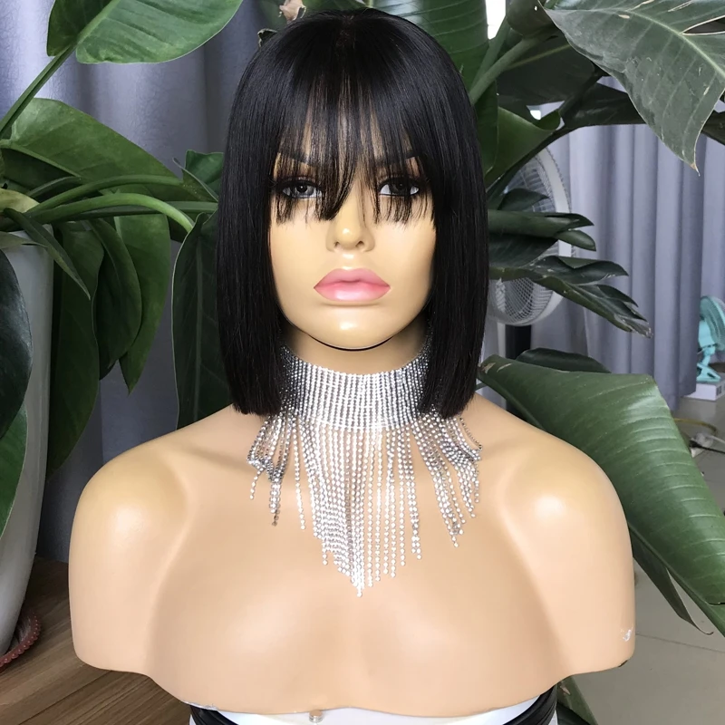 Wholesale 1.5x4" Closure Wig Brazilian Virgin Hair Fringe Bob Wig For Black Women
Wholesale 1.5x4" Closure Wig Brazilian Virgin Hair Fringe Bob Wig For Black Women