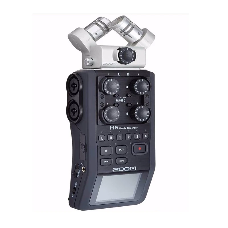 Interchangeable Microphone Portable Handheld Zoom H6 digital voice recorder pen, Black
Interchangeable Microphone Portable Handheld Zoom H6 digital voice recorder pen, Black