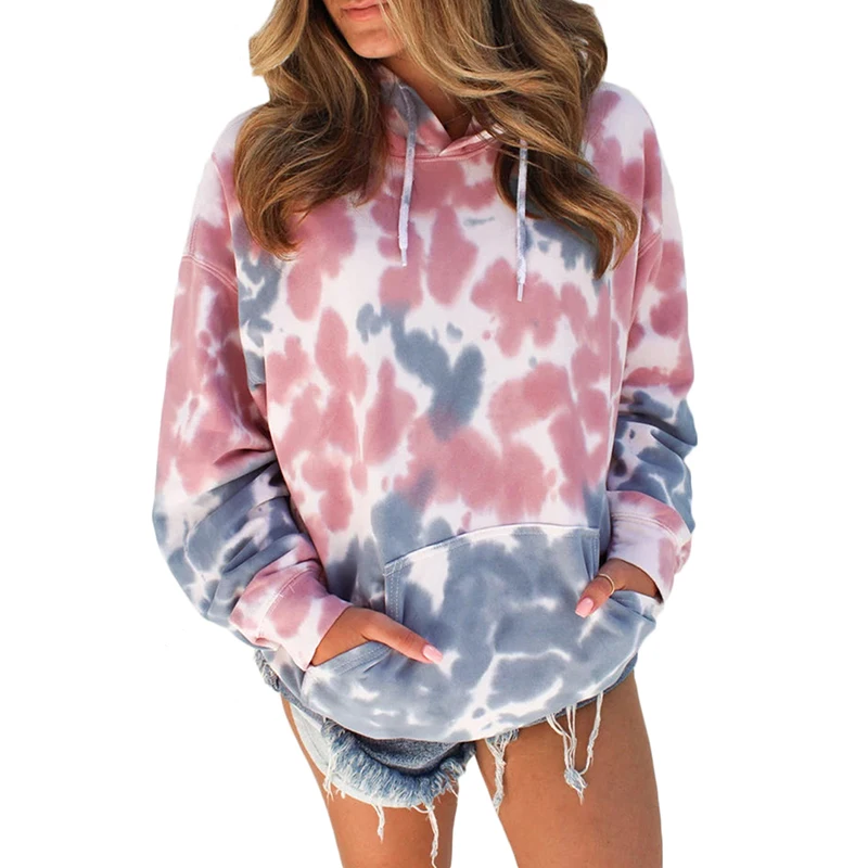 Women Hoodie Pullover Tie Dye hooded Sweatshirt Long Sleeve Loose Pullover Tops Womens tie dye tops hot selling
Women Hoodie Pullover Tie Dye hooded Sweatshirt Long Sleeve Loose Pullover Tops Womens tie dye tops hot selling