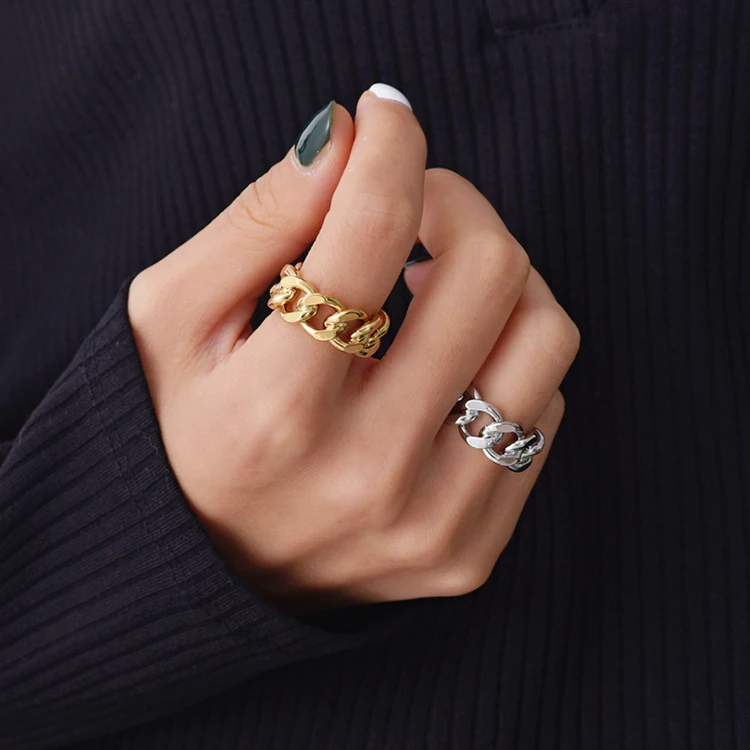 Hot Sale High Quality Ring Twisted Geometric Gold Vintage Chain Rings for Women, Gold silver
Hot Sale High Quality Ring Twisted Geometric Gold Vintage Chain Rings for Women, Gold silver