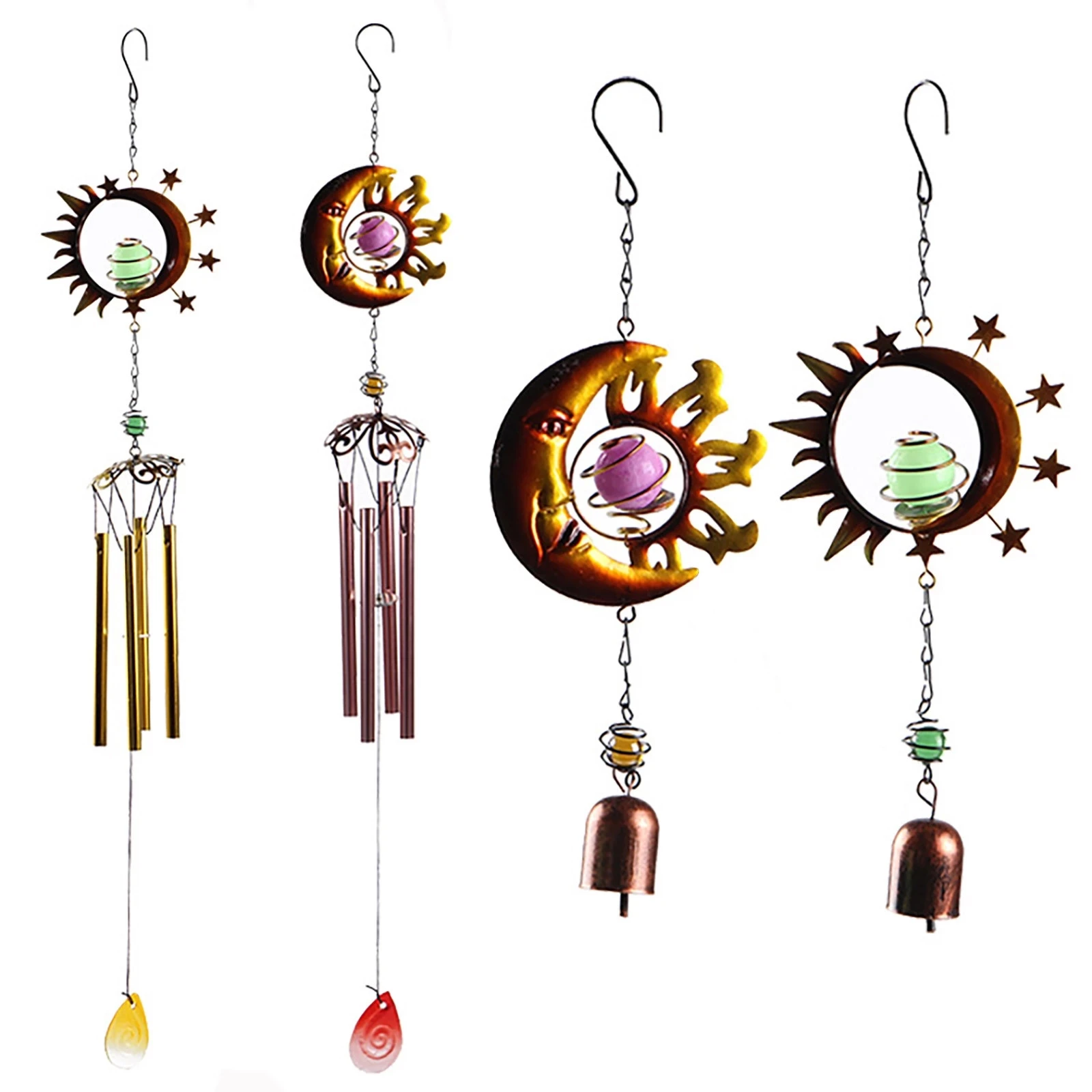 Sun Moon Luminous Creative Glowing in the Dark Metal Wind Chime Ornaments Garden Balcony Pendant Hanging Decorations, Multi
Sun Moon Luminous Creative Glowing in the Dark Metal Wind Chime Ornaments Garden Balcony Pendant Hanging Decorations, Multi
