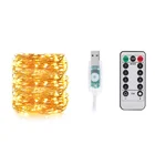 USB Powered Waterproof Led Fairy Lights Copper Wire Mini Twinkle Lights with Remote for Christmas Decoration