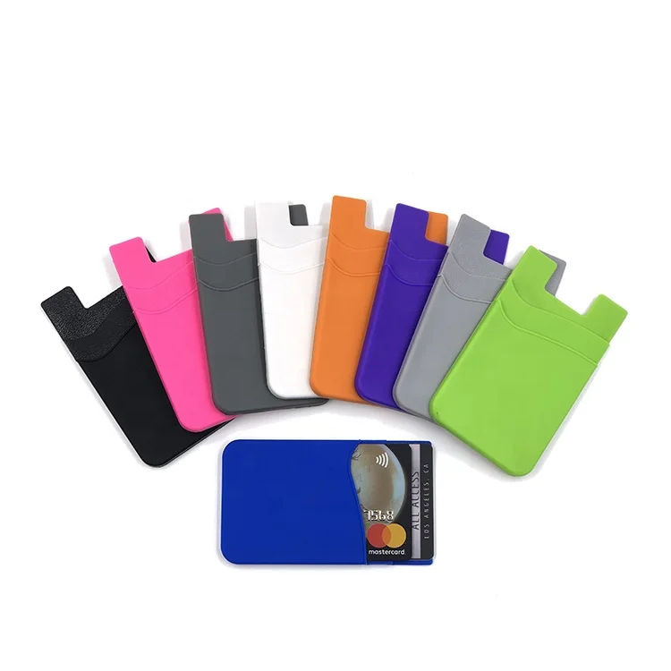 Two Pockets ID Card Holders Silicone Cell Phone Wallet for All Mobile Phones, 9 colors as picture,
Two Pockets ID Card Holders Silicone Cell Phone Wallet for All Mobile Phones, 9 colors as picture,