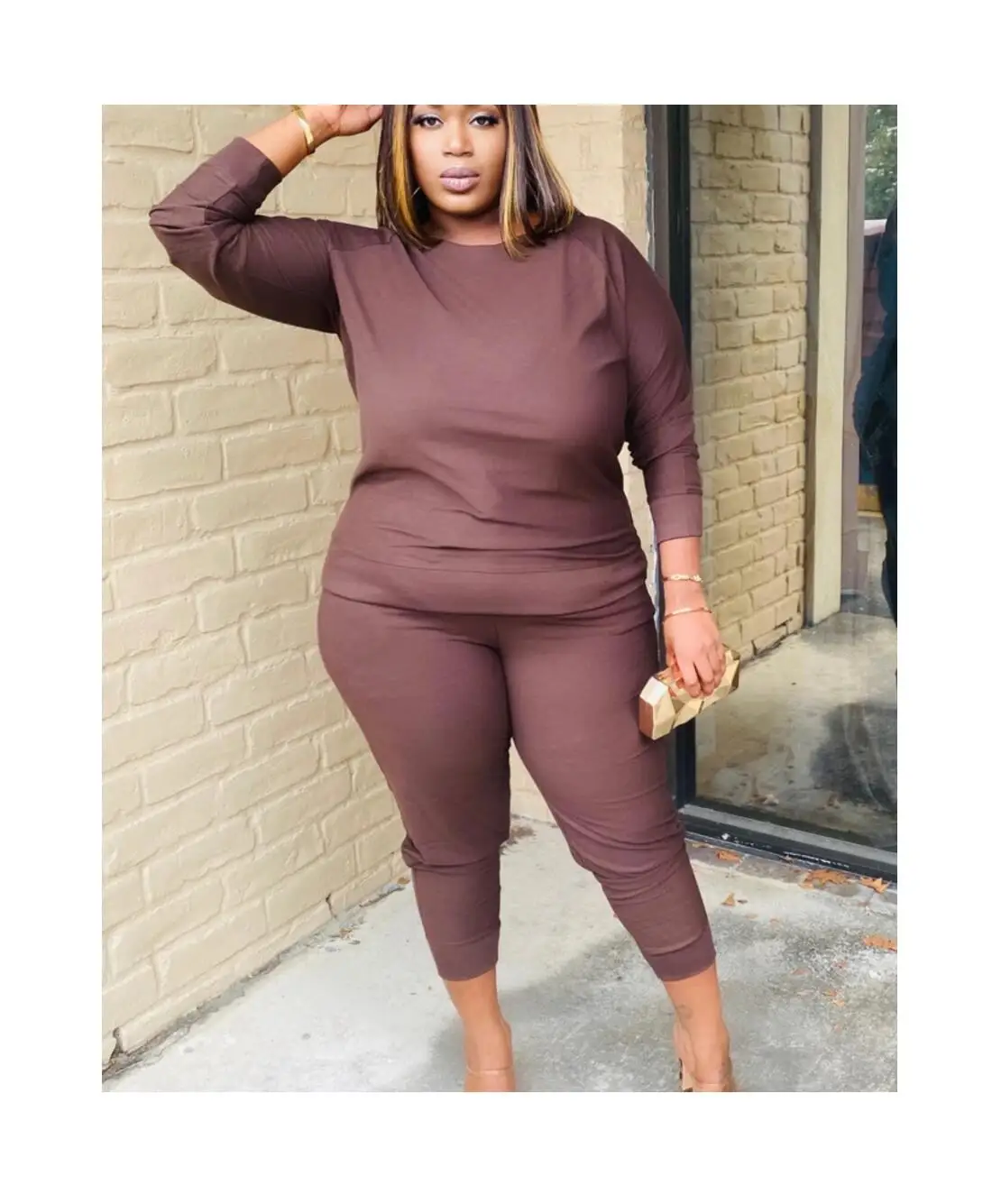 2021 custom logo plus size 3XL 4XL Women's Workout Tracksuit 2 Piece Outfits Long Sleeve Top Legging Jogger Pants Set 
2021 custom logo plus size 3XL 4XL Women's Workout Tracksuit 2 Piece Outfits Long Sleeve Top Legging Jogger Pants Set