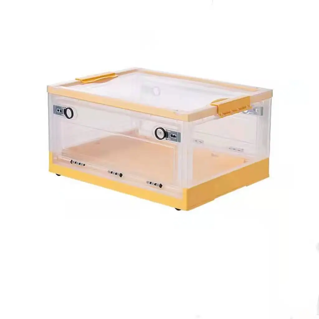 white transparent foldable storage box plastic stackable dustproof storage box with wheels
white transparent foldable storage box plastic stackable dustproof storage box with wheels
