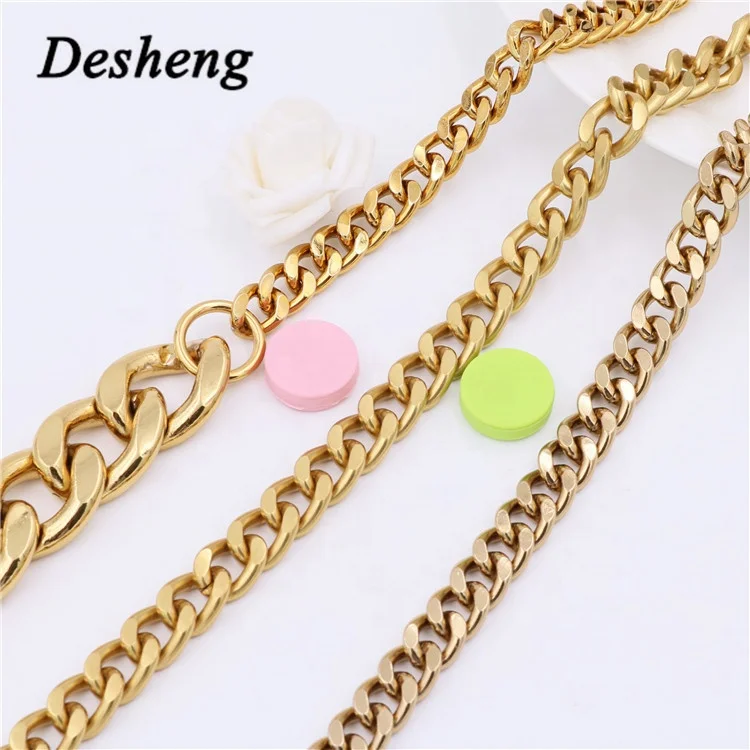 Tea gold fashion Korean finished shoulder strap chain 3.5MM line thick metal high-grade bag accessories chain
Tea gold fashion Korean finished shoulder strap chain 3.5MM line thick metal high-grade bag accessories chain