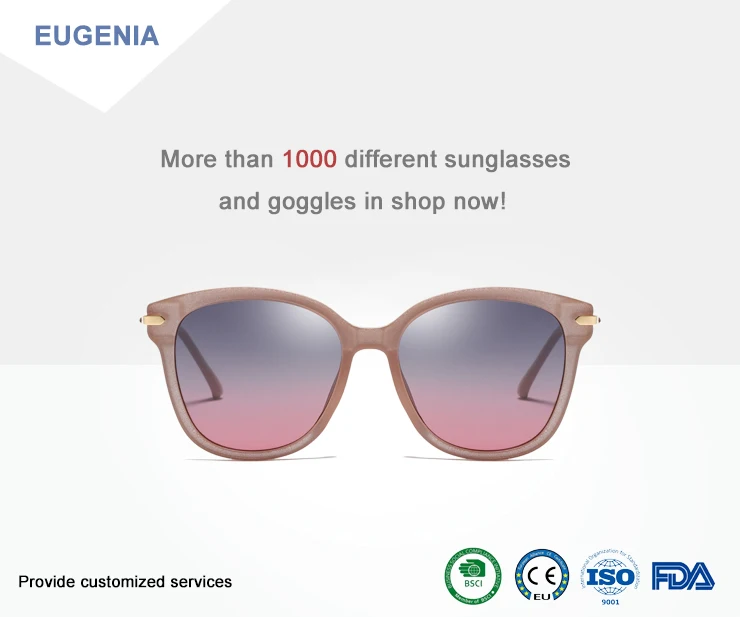 EUGENIA Fashionable cheap customized logo ladies new style eyewear sunglasses