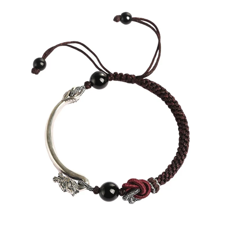 New Arrival S925 Sterling Silver Dragon Bracelet for Men and Women Handmade Rope Woven Safety Bracelet Jewelry Gifts
New Arrival S925 Sterling Silver Dragon Bracelet for Men and Women Handmade Rope Woven Safety Bracelet Jewelry Gifts
