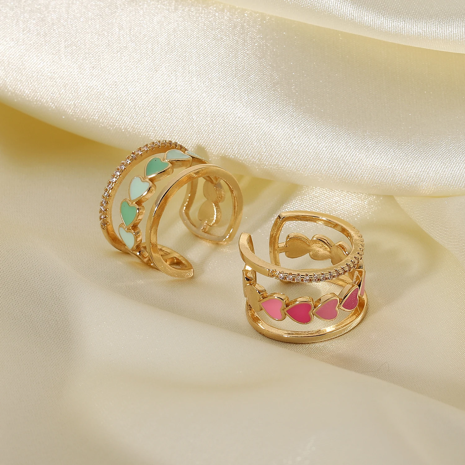 Cute Enamel Solid Color Zircon Heart Rings for Women Pink Green Colorful Finger Ring Love Jewelry
Cute Enamel Solid Color Zircon Heart Rings for Women Pink Green Colorful Finger Ring Love Jewelry