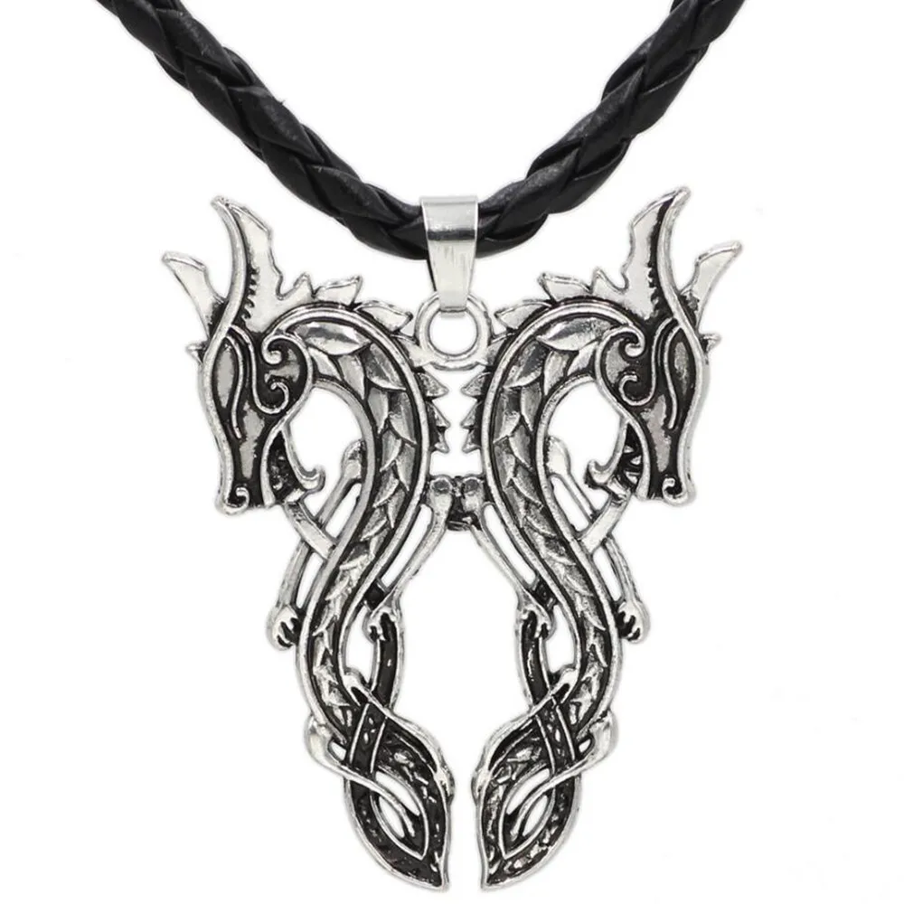Gothic Neutral Viking Domineering Double Dragon Pendant Necklace Punk Style Stainless Steel Dragon Necklace Fashion Jewelry, Gold silver
Gothic Neutral Viking Domineering Double Dragon Pendant Necklace Punk Style Stainless Steel Dragon Necklace Fashion Jewelry, Gold silver