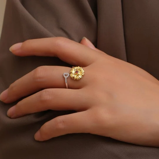 Letter Cubic Zirconia Flower Open Cuff Brass Rings Women Jewelry Trendy Sunflower Adjustable Ring
Letter Cubic Zirconia Flower Open Cuff Brass Rings Women Jewelry Trendy Sunflower Adjustable Ring