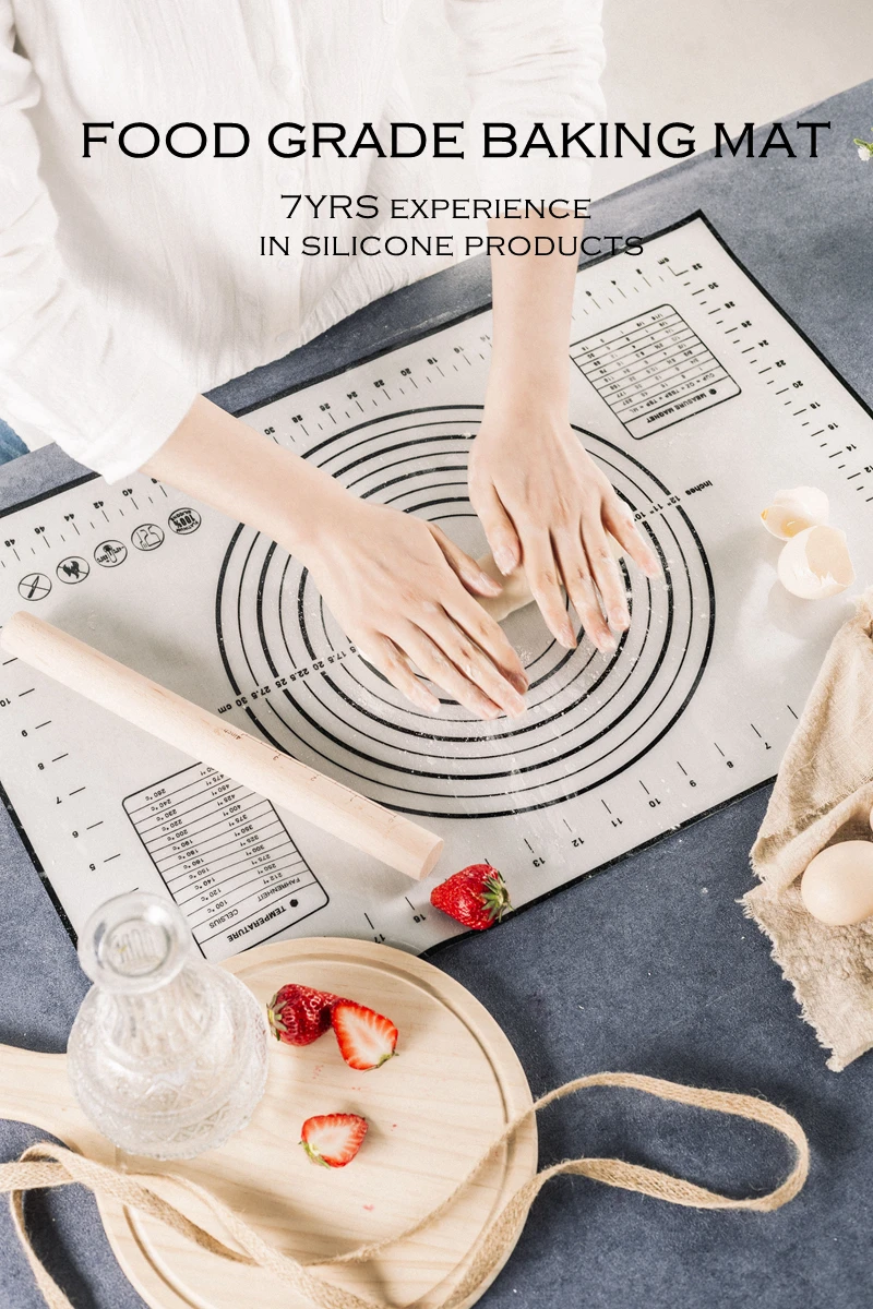 60/50/40cm Silicone Pad Baking Mat Sheet Kneading Dough Mat For