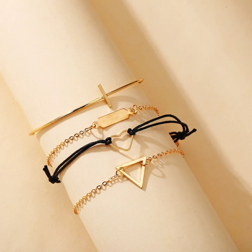 Fashion Design Mixed Gold Blank Bangle Heart Rope Bracelet Chain Bracelets Sets 2020 Wholesale
Fashion Design Mixed Gold Blank Bangle Heart Rope Bracelet Chain Bracelets Sets 2020 Wholesale