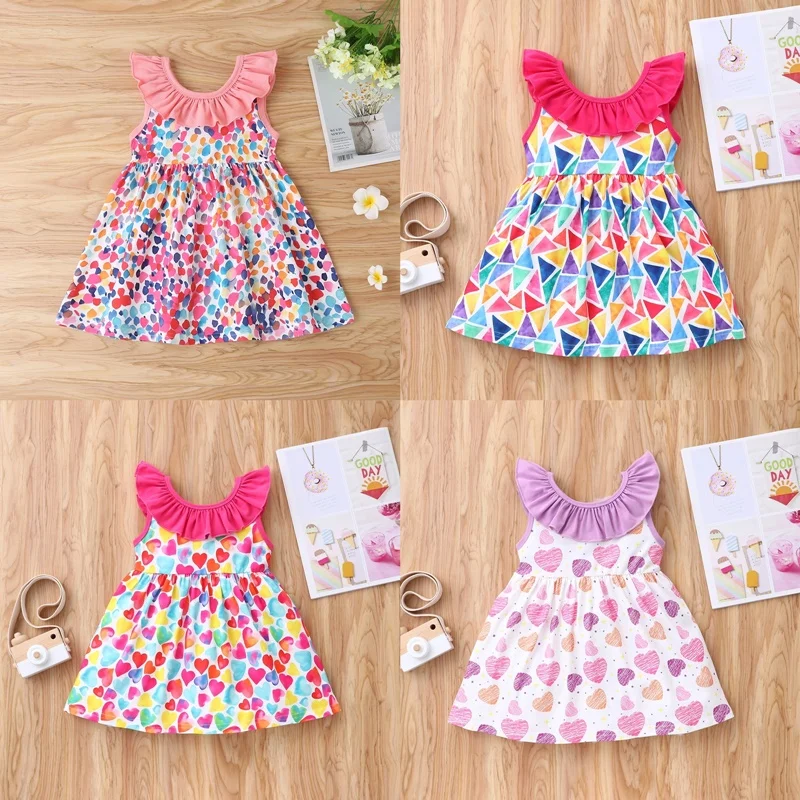 Kids Dresses for Girls Baby Girl Dress Colorful Print Ruffles Sleeveless Girls Dress Fashion Clothes Baby Clothes Summer 0-18M
Kids Dresses for Girls Baby Girl Dress Colorful Print Ruffles Sleeveless Girls Dress Fashion Clothes Baby Clothes Summer 0-18M