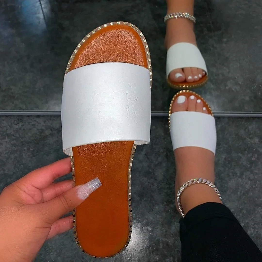 LE SLIDES Factory Direct High Quality Pu leather Flat Slippers for Ladies Summer Open Toe Black Casual Slides Women, Black white rose gold
LE SLIDES Factory Direct High Quality Pu leather Flat Slippers for Ladies Summer Open Toe Black Casual Slides Women, Black white rose gold