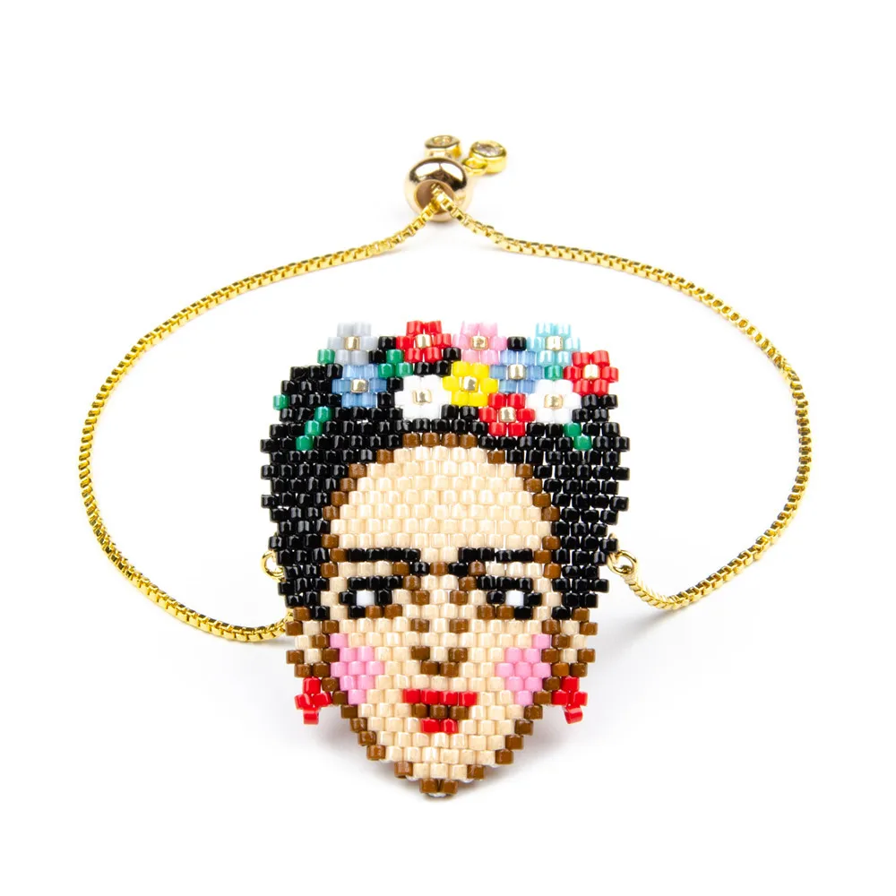 Mexican frida-kahlo Bracelet Miyuki Jewelry Famous Female Artist Bracelet, Picture shows
Mexican frida-kahlo Bracelet Miyuki Jewelry Famous Female Artist Bracelet, Picture shows