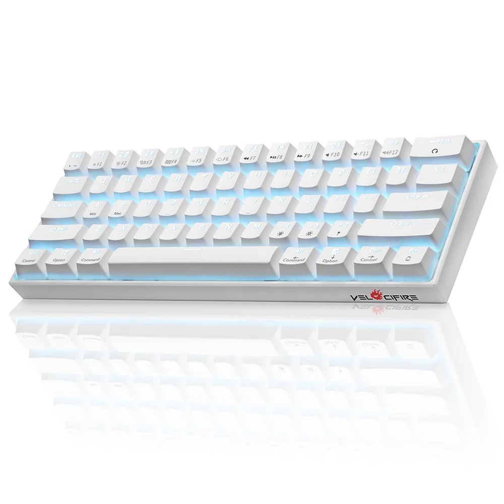 Velocifire BT Wireless Mechanical Gaming Keyboard 61Keys LED Backlit Black Keyboard for Gamer Laptop, White black
Velocifire BT Wireless Mechanical Gaming Keyboard 61Keys LED Backlit Black Keyboard for Gamer Laptop, White black