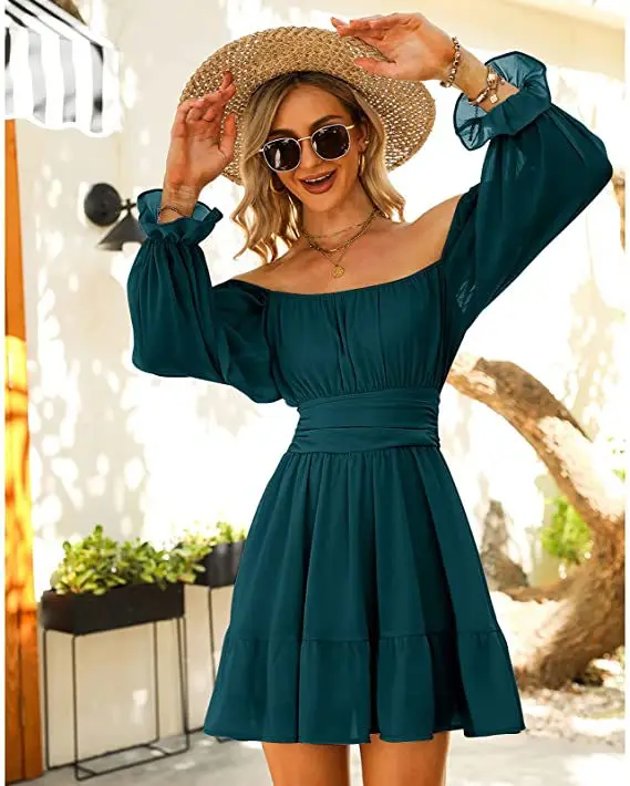 Hot Selling Fall Lady Long Sleeve Mini Plain Cotton Onepiece Women Pleated Casual Dress
Hot Selling Fall Lady Long Sleeve Mini Plain Cotton Onepiece Women Pleated Casual Dress