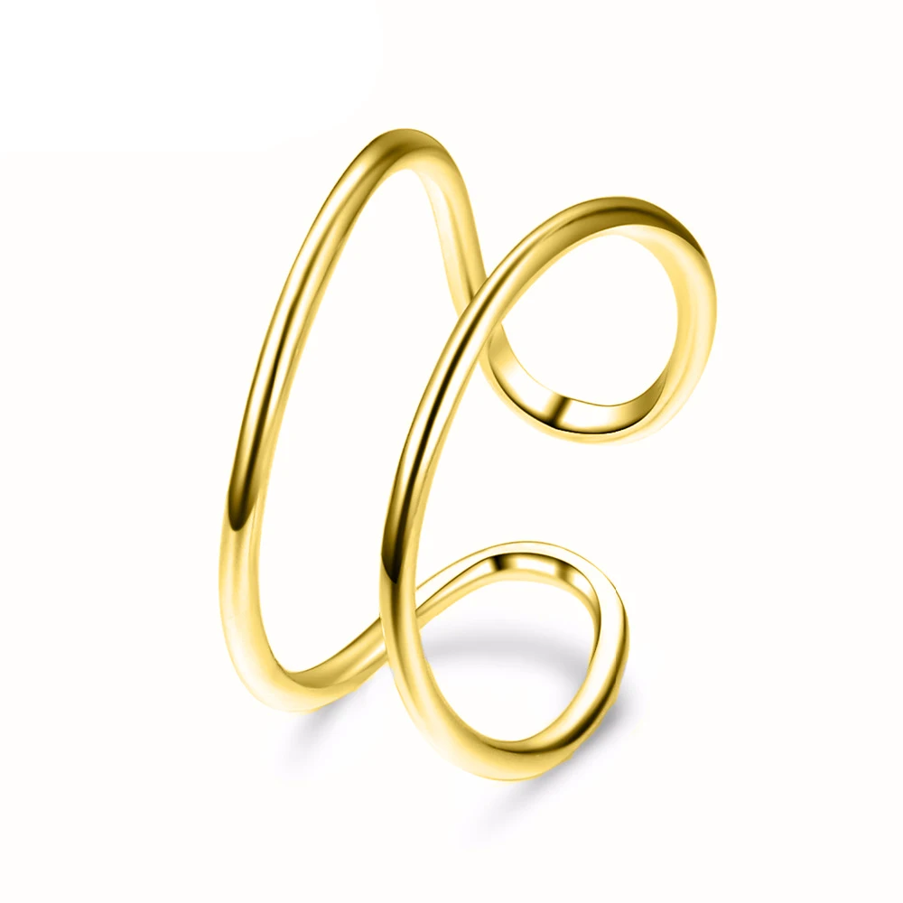 Hot selling Stainless Steel Double layer Opening Adjustable Ring, Gold/silver/rose gold
Hot selling Stainless Steel Double layer Opening Adjustable Ring, Gold/silver/rose gold