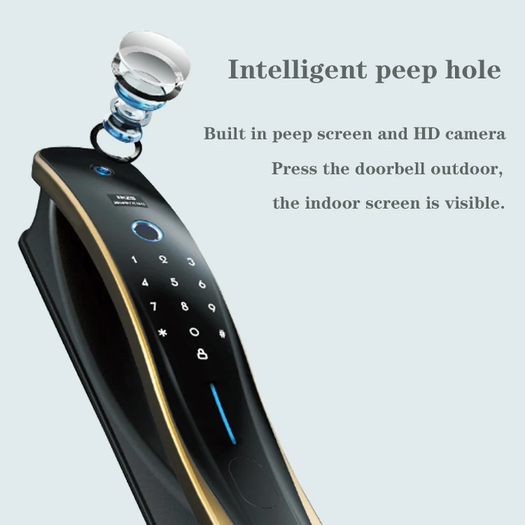 Smart  Automatic Camera Lock Wifi Fingerprint Home Peephole Usmart Go Doorbell Function Password Card  Key Door Lock