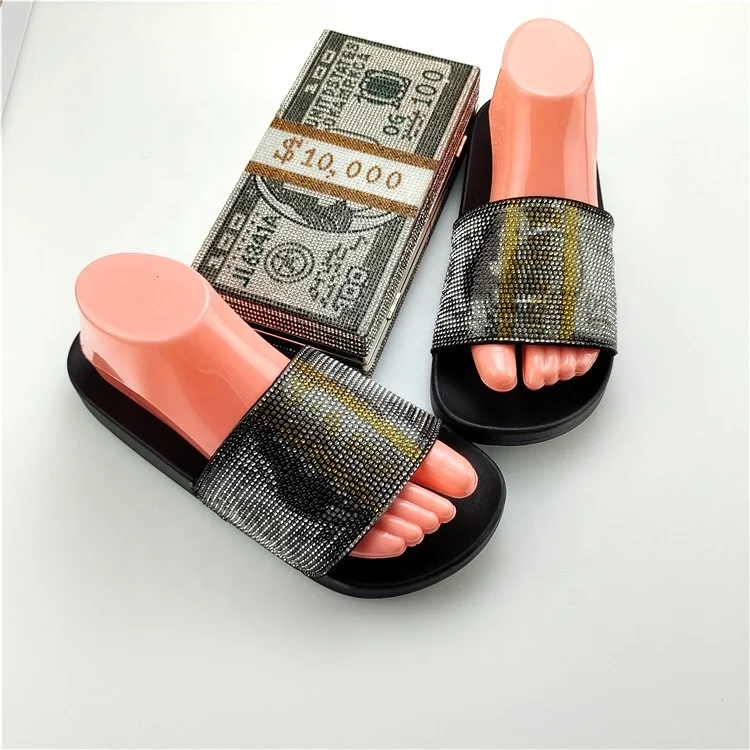 2021 Popular Design Dollar Rhinestone Women Sandals PVC Shiny Flat Women Slippers with matching bag
2021 Popular Design Dollar Rhinestone Women Sandals PVC Shiny Flat Women Slippers with matching bag