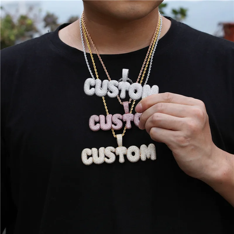 Hip Hop Medium Size Custom Name Bubble Letters Cubic Zirconia Iced Out Chain Pendants &Necklaces For Men Jewelry With Solid Back, Gold color/silver color&rose gold
Hip Hop Medium Size Custom Name Bubble Letters Cubic Zirconia Iced Out Chain Pendants &Necklaces For Men Jewelry With Solid Back, Gold color/silver color&rose gold
