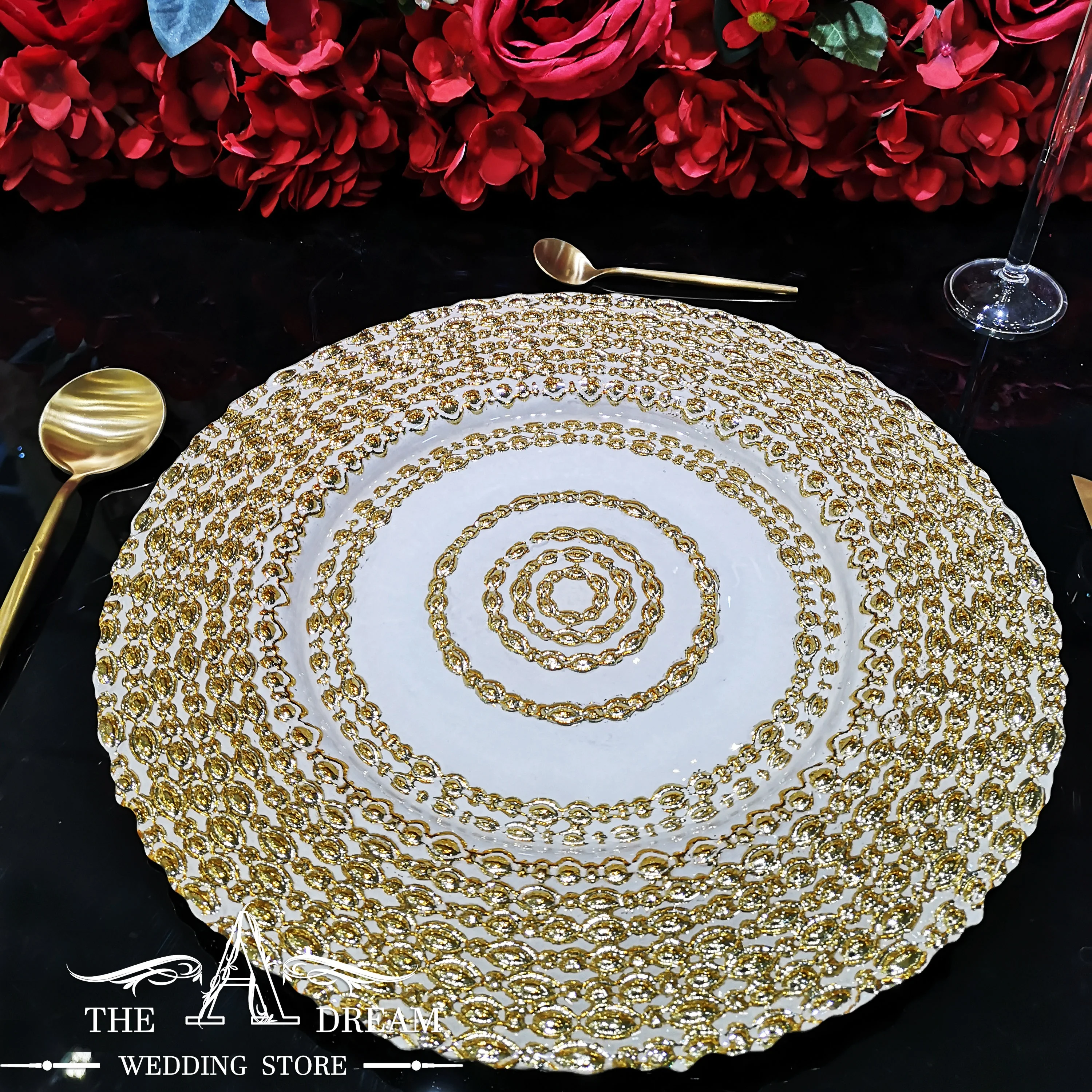 GCP-0078 Glass Charger Plate 33cm Luxury Wedding Glass Charge Plate / Plaot de Boda From The A Dream Wedding Store
GCP-0078 Glass Charger Plate 33cm Luxury Wedding Glass Charge Plate / Plaot de Boda From The A Dream Wedding Store