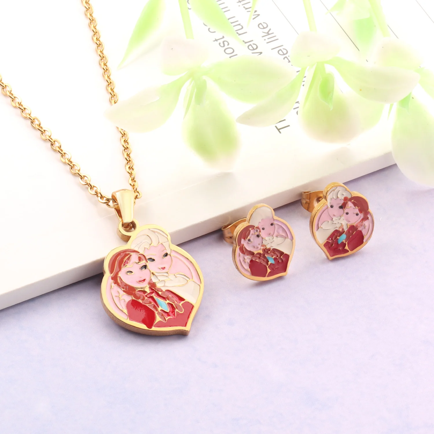 Stainless Steel Jewelry Set Cartoon Jewelry Type Lovely Cute Women Earrings and Pendant Statement Gold Jewelry Sets
Stainless Steel Jewelry Set Cartoon Jewelry Type Lovely Cute Women Earrings and Pendant Statement Gold Jewelry Sets