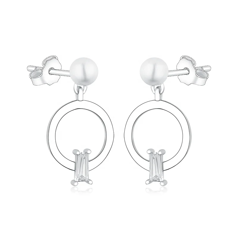 100% 925 Sterling Silver Circle Shape Pendant White Simulated Pearl Stud Earring Mujer Women Brinco Ear Pendientes
100% 925 Sterling Silver Circle Shape Pendant White Simulated Pearl Stud Earring Mujer Women Brinco Ear Pendientes