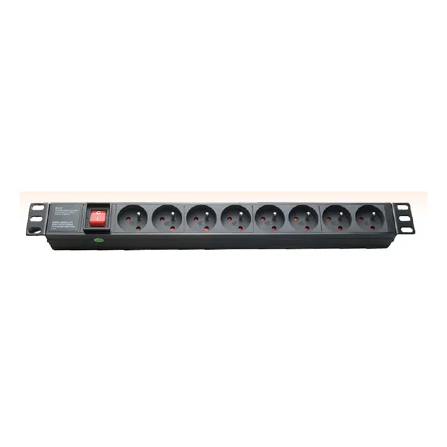 French PDU data center power strip with 8 ports sockets & 2P breaker
