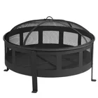Rubbed Bronze Net Wood Burning Fire Pit Cast Iron Fireplace With Free Grill Grate and Cover