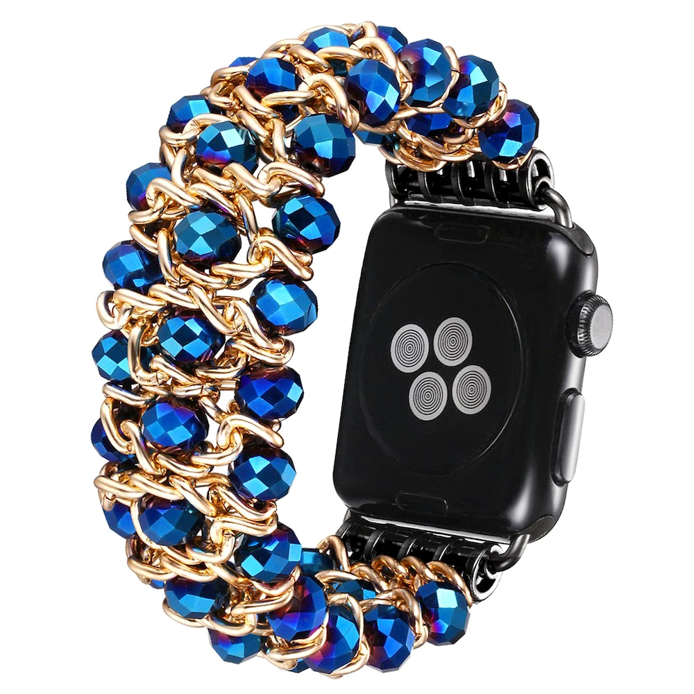 Crystal Beads Jewelry Elastic Bracelet for Apple Watch Band Series 7 6 SE 5 4 3 2 Wrist Strap for iWatch Women Bling Watch Bands
Crystal Beads Jewelry Elastic Bracelet for Apple Watch Band Series 7 6 SE 5 4 3 2 Wrist Strap for iWatch Women Bling Watch Bands