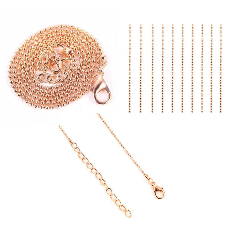Fashion simple Rose Gold bead Chain Necklace 1MM for necklace making Gold bead link for women DIY gift
Fashion simple Rose Gold bead Chain Necklace 1MM for necklace making Gold bead link for women DIY gift