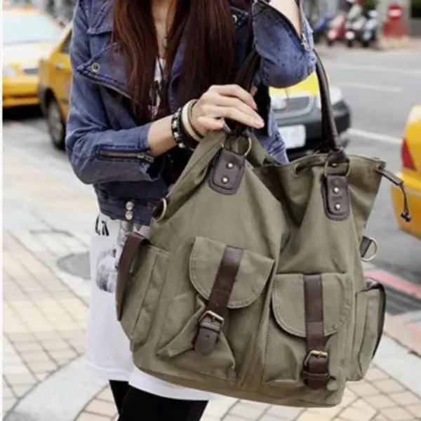 Women Large Capacity Canvas Handbag Shoulder Bag Shopping Tote Casual Handbag Messenger, Khaki
Women Large Capacity Canvas Handbag Shoulder Bag Shopping Tote Casual Handbag Messenger, Khaki