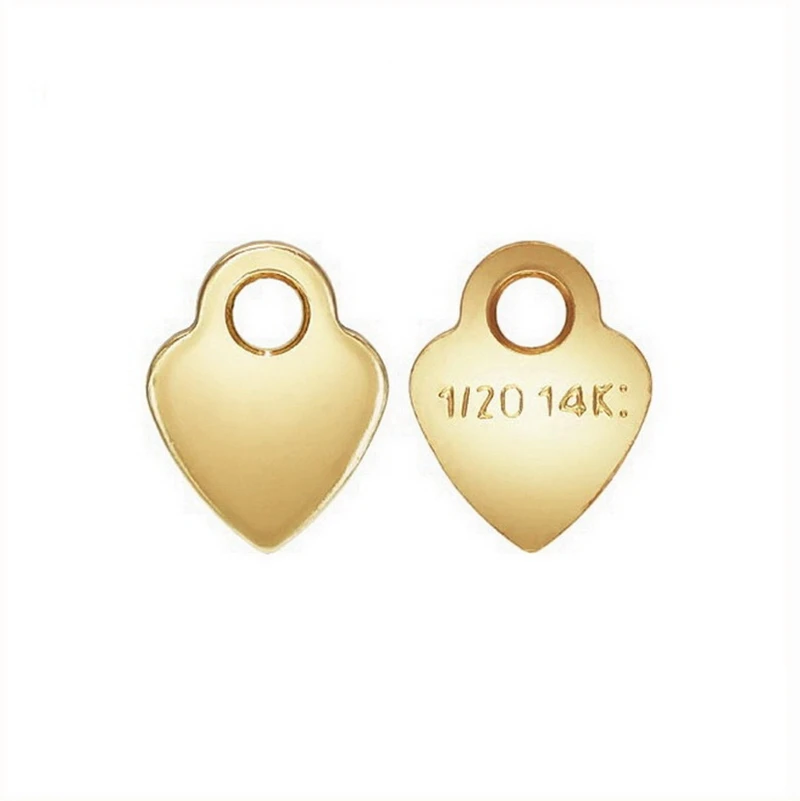 Permanent 3.5mm Gold Filled Heart Quality Tag Custom Engraved Logo Available Pendant for Bracelet Necklace Making
Permanent 3.5mm Gold Filled Heart Quality Tag Custom Engraved Logo Available Pendant for Bracelet Necklace Making