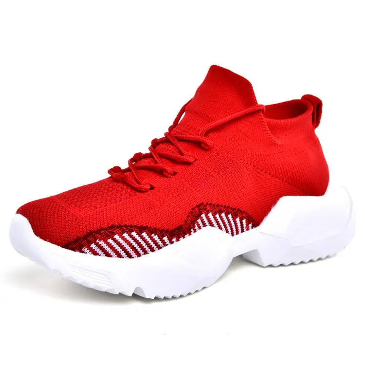 Men sports shoes fashion breathable knitted mesh casual shoes round toe thick bottom lace-up men's shoes, Black, red, pink
Men sports shoes fashion breathable knitted mesh casual shoes round toe thick bottom lace-up men's shoes, Black, red, pink