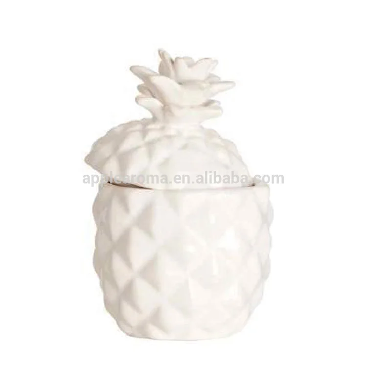mini pineapple scented candle in colored pineapple ceramic holder pineapple candle with fragrance oil